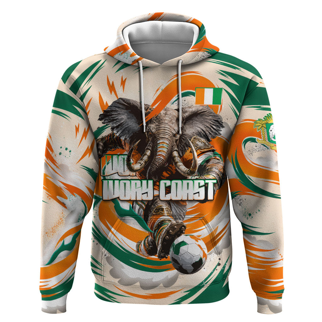 Personalized Ivory Coast Football Zip Hoodie Les Elephants Swirl Pattern Heritage Mascot Art