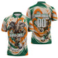 Personalized Ivory Coast Football Zipper Polo Shirt Les Elephants Swirl Pattern Heritage Mascot Art