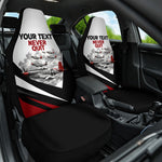 Personalized Tuskegee Airmen Car Seat Cover Red Tails P-51 Mustang WWII Aviation Never Quit