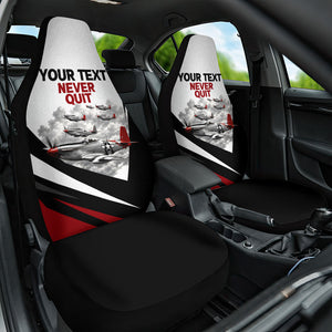 Personalized Tuskegee Airmen Car Seat Cover Red Tails P-51 Mustang WWII Aviation Never Quit