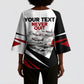 Personalized Tuskegee Airmen Kimono Sleeve Blouse Red Tails P-51 Mustang WWII Aviation Never Quit