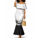 Personalized Tuskegee Airmen Mermaid Dress Red Tails P-51 Mustang WWII Aviation Never Quit