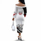 Personalized Tuskegee Airmen Off The Shoulder Long Sleeve Dress Red Tails P-51 Mustang WWII Aviation Never Quit