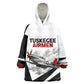 Personalized Tuskegee Airmen Wearable Blanket Hoodie Red Tails P-51 Mustang WWII Aviation Never Quit