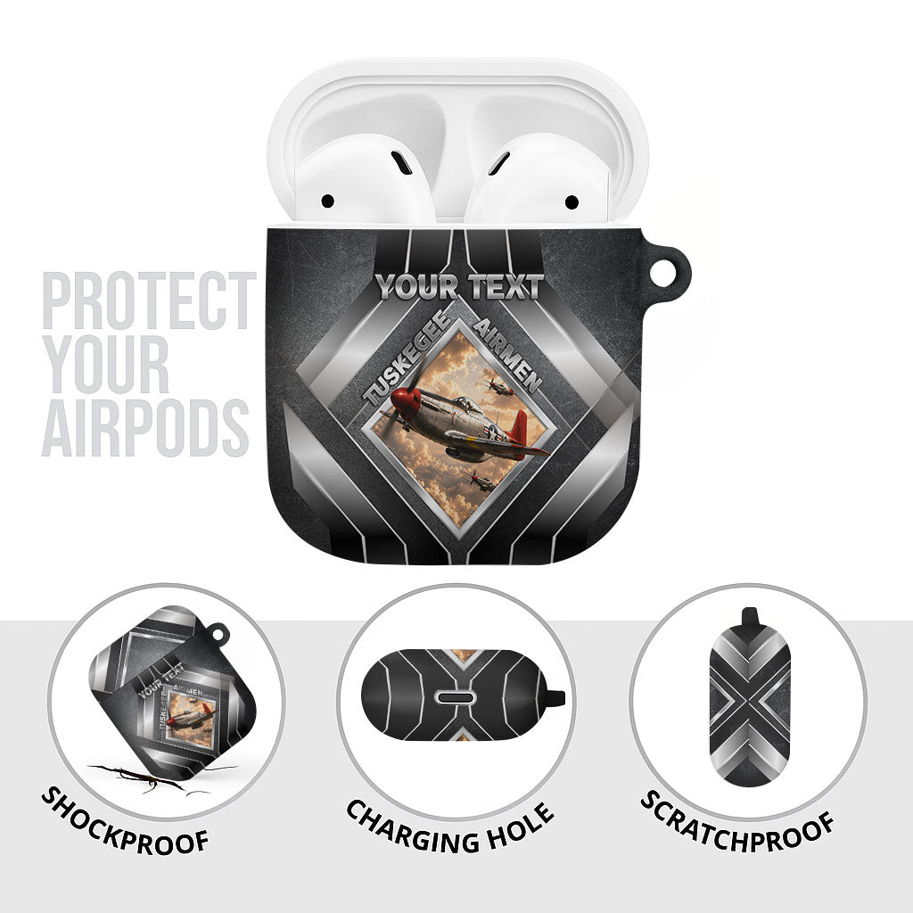 Personalized Tuskegee Airmen AirPods Case Vintage WWII Aviation History Graphic Art