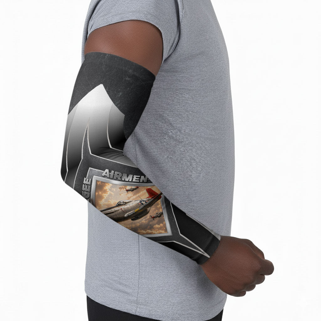 Personalized Tuskegee Airmen Arm Sleeves Vintage WWII Aviation History Graphic Art