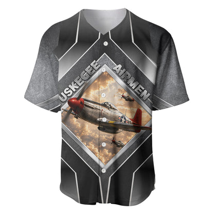 Personalized Tuskegee Airmen Baseball Jersey Vintage WWII Aviation History Graphic Art