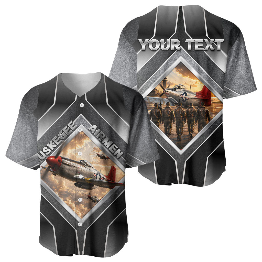 Personalized Tuskegee Airmen Baseball Jersey Vintage WWII Aviation History Graphic Art