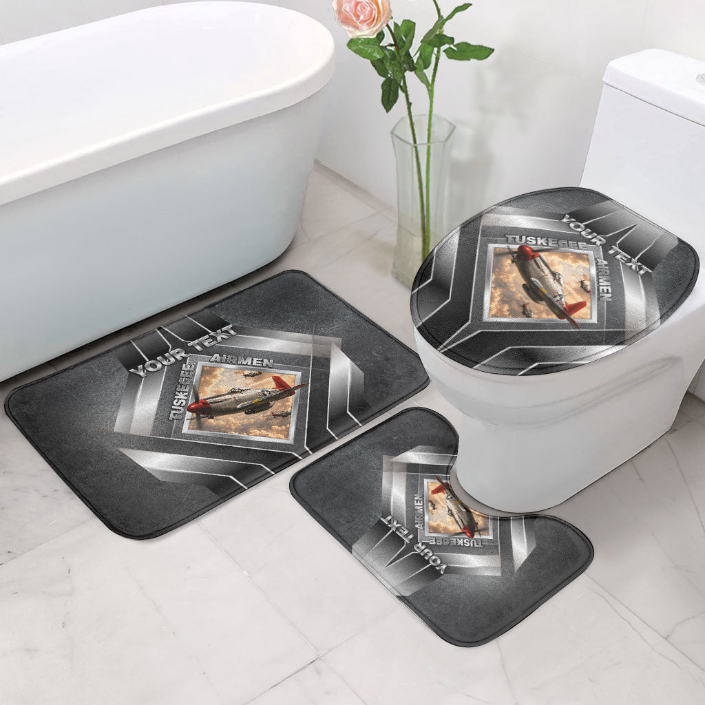 Personalized Tuskegee Airmen Bathroom Set Vintage WWII Aviation History Graphic Art