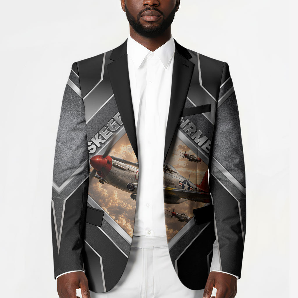 Personalized Tuskegee Airmen Blazer Vintage WWII Aviation History Graphic Art