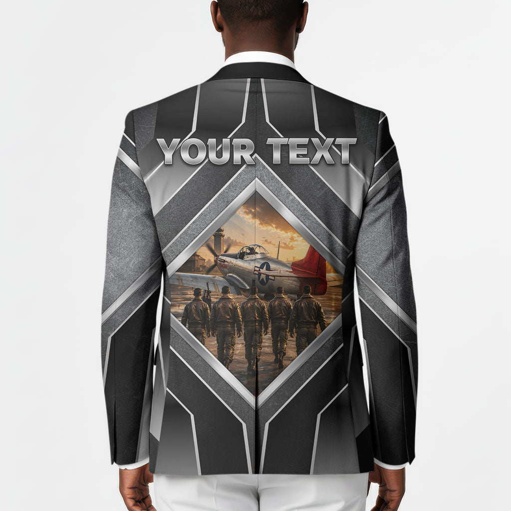 Personalized Tuskegee Airmen Blazer Vintage WWII Aviation History Graphic Art