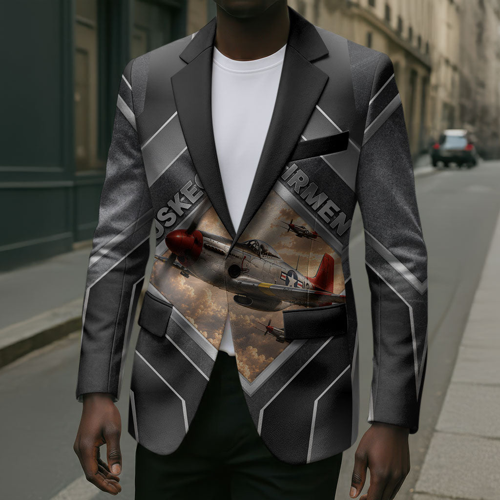 Personalized Tuskegee Airmen Blazer Vintage WWII Aviation History Graphic Art