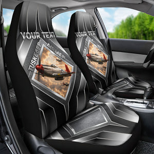 Personalized Tuskegee Airmen Car Seat Cover Vintage WWII Aviation History Graphic Art