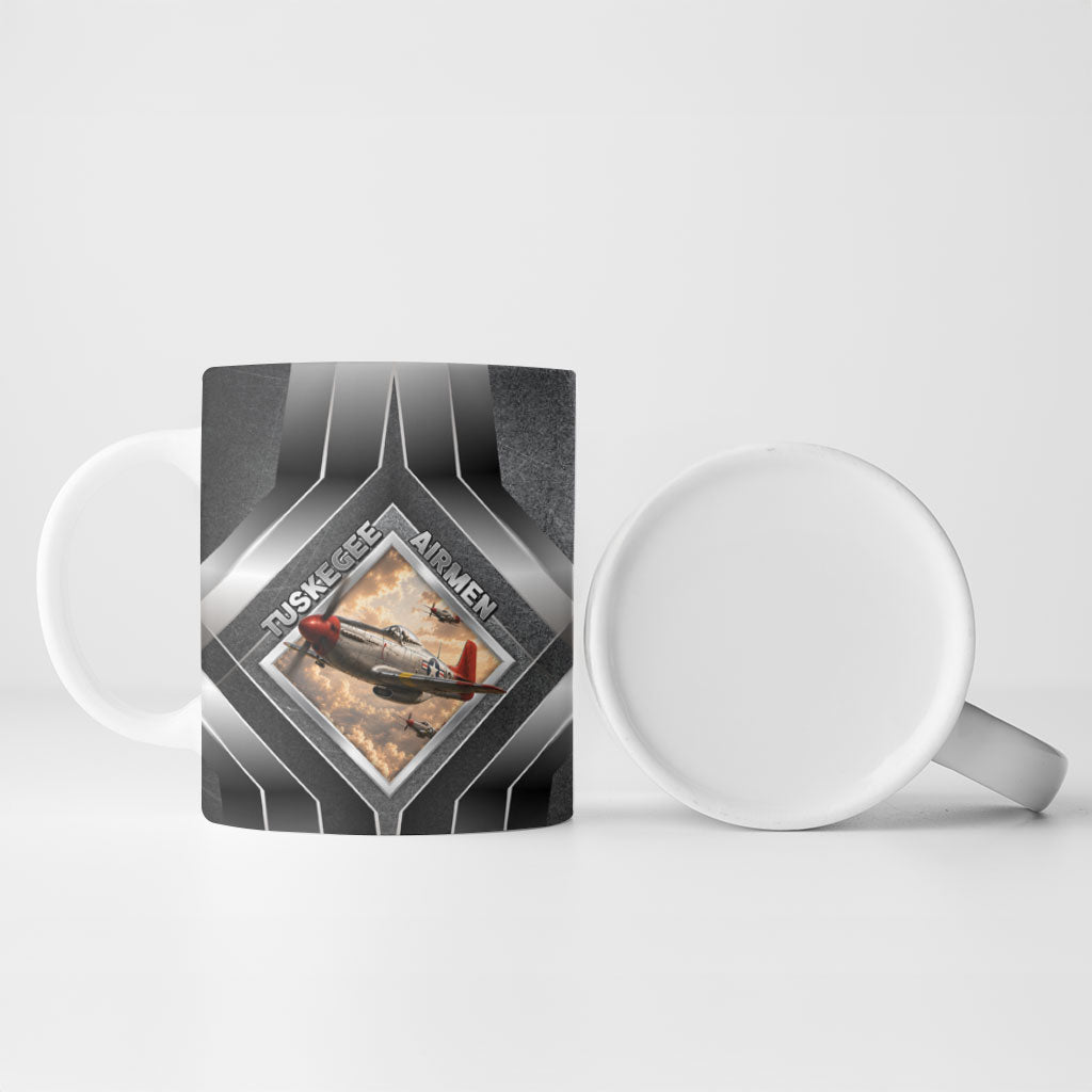 Personalized Tuskegee Airmen Ceramic Mug Vintage WWII Aviation History Graphic Art