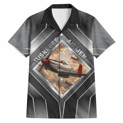 Personalized Tuskegee Airmen Hawaiian Shirt Vintage WWII Aviation History Graphic Art