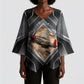 Personalized Tuskegee Airmen Kimono Sleeve Blouse Vintage WWII Aviation History Graphic Art