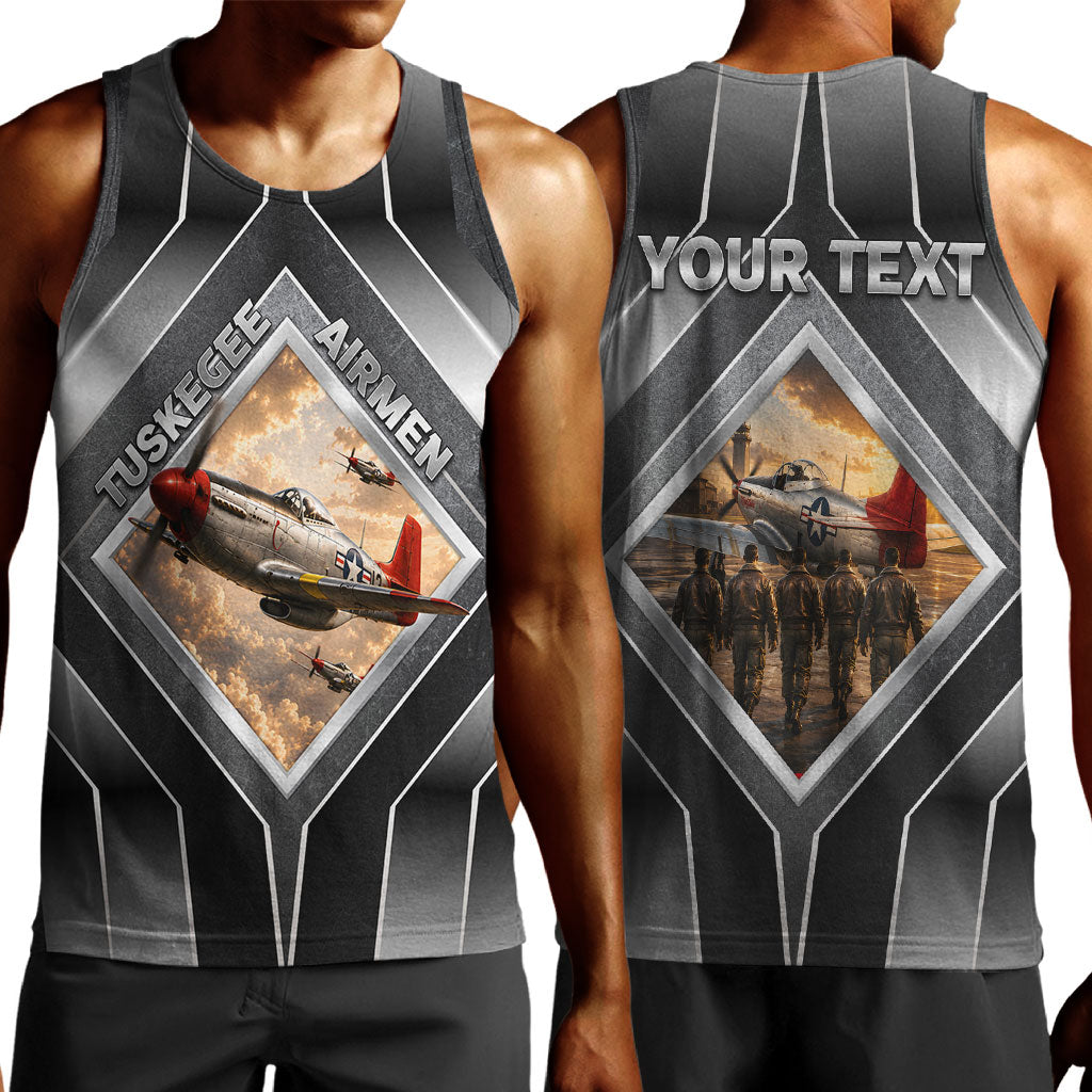 Personalized Tuskegee Airmen Men Tank Top Vintage WWII Aviation History Graphic Art
