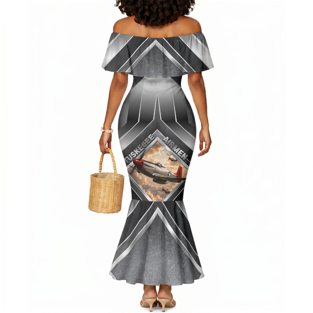 Personalized Tuskegee Airmen Mermaid Dress Vintage WWII Aviation History Graphic Art