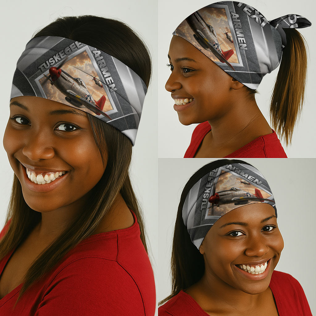 Personalized Tuskegee Airmen Neck Gaiter Vintage WWII Aviation History Graphic Art