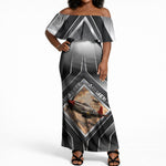 Personalized Tuskegee Airmen Off Shoulder Maxi Dress Vintage WWII Aviation History Graphic Art