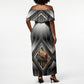 Personalized Tuskegee Airmen Off Shoulder Maxi Dress Vintage WWII Aviation History Graphic Art