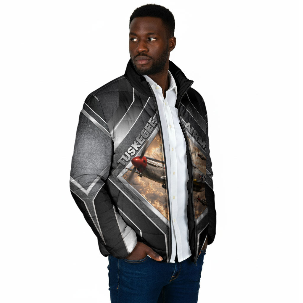 Personalized Tuskegee Airmen Padded Jacket Vintage WWII Aviation History Graphic Art