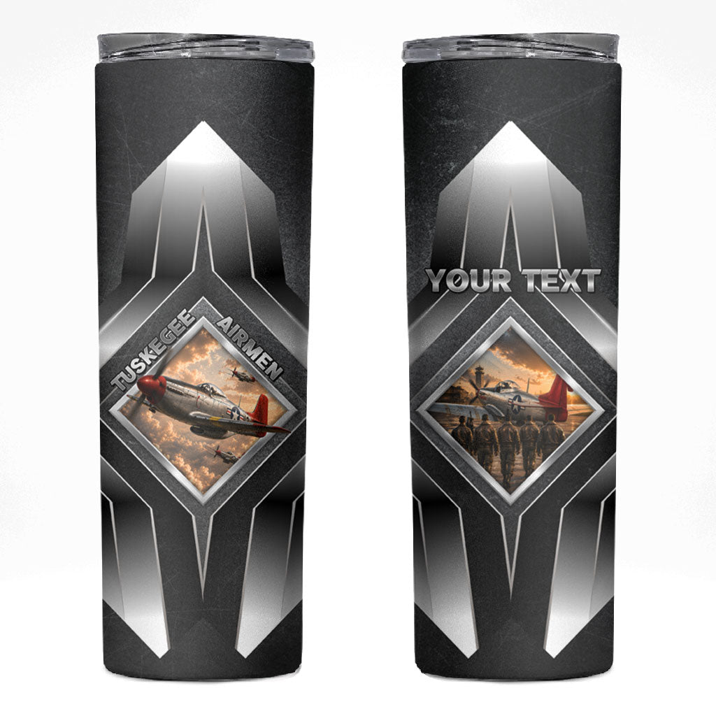 Personalized Tuskegee Airmen Skinny Tumbler Vintage WWII Aviation History Graphic Art