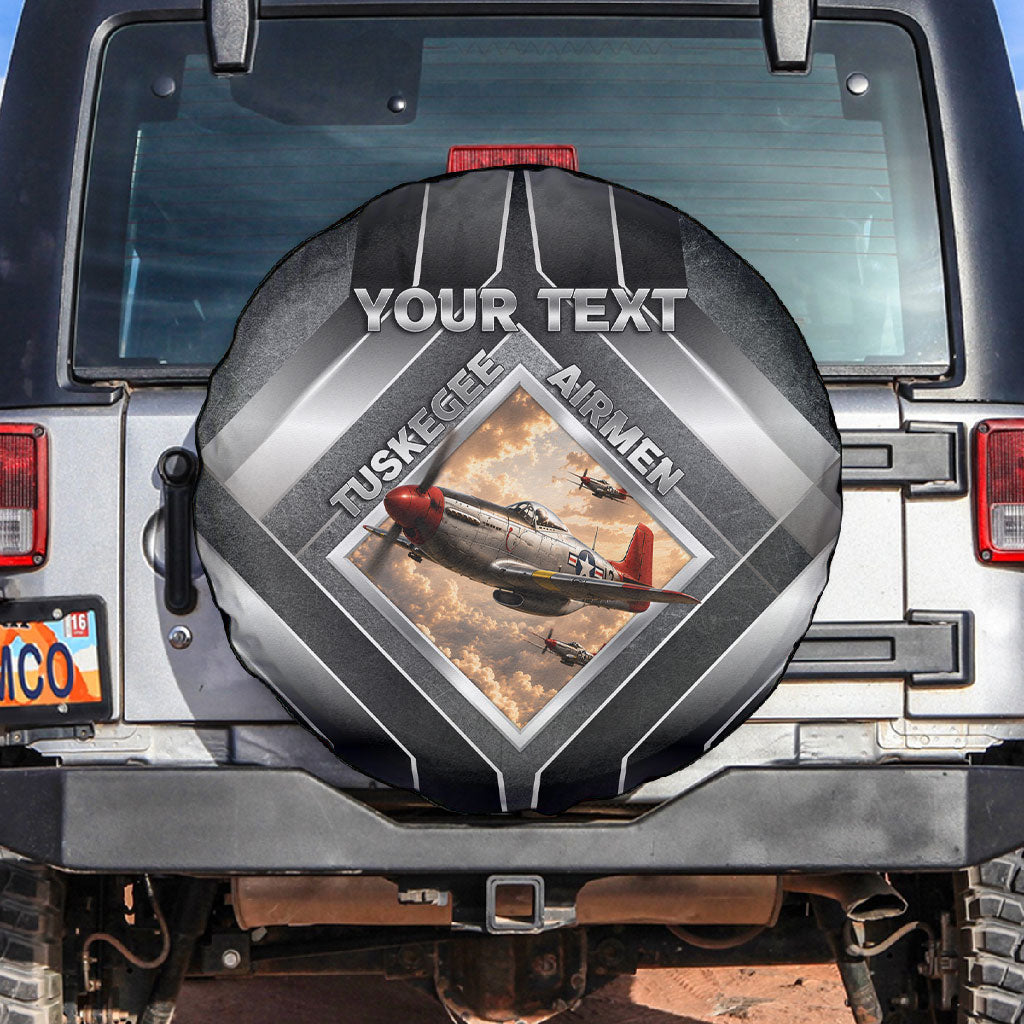 Personalized Tuskegee Airmen Spare Tire Cover Vintage WWII Aviation History Graphic Art