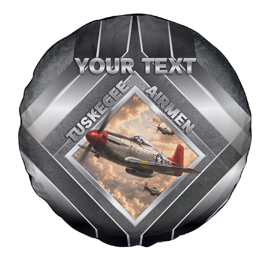 Personalized Tuskegee Airmen Spare Tire Cover Vintage WWII Aviation History Graphic Art