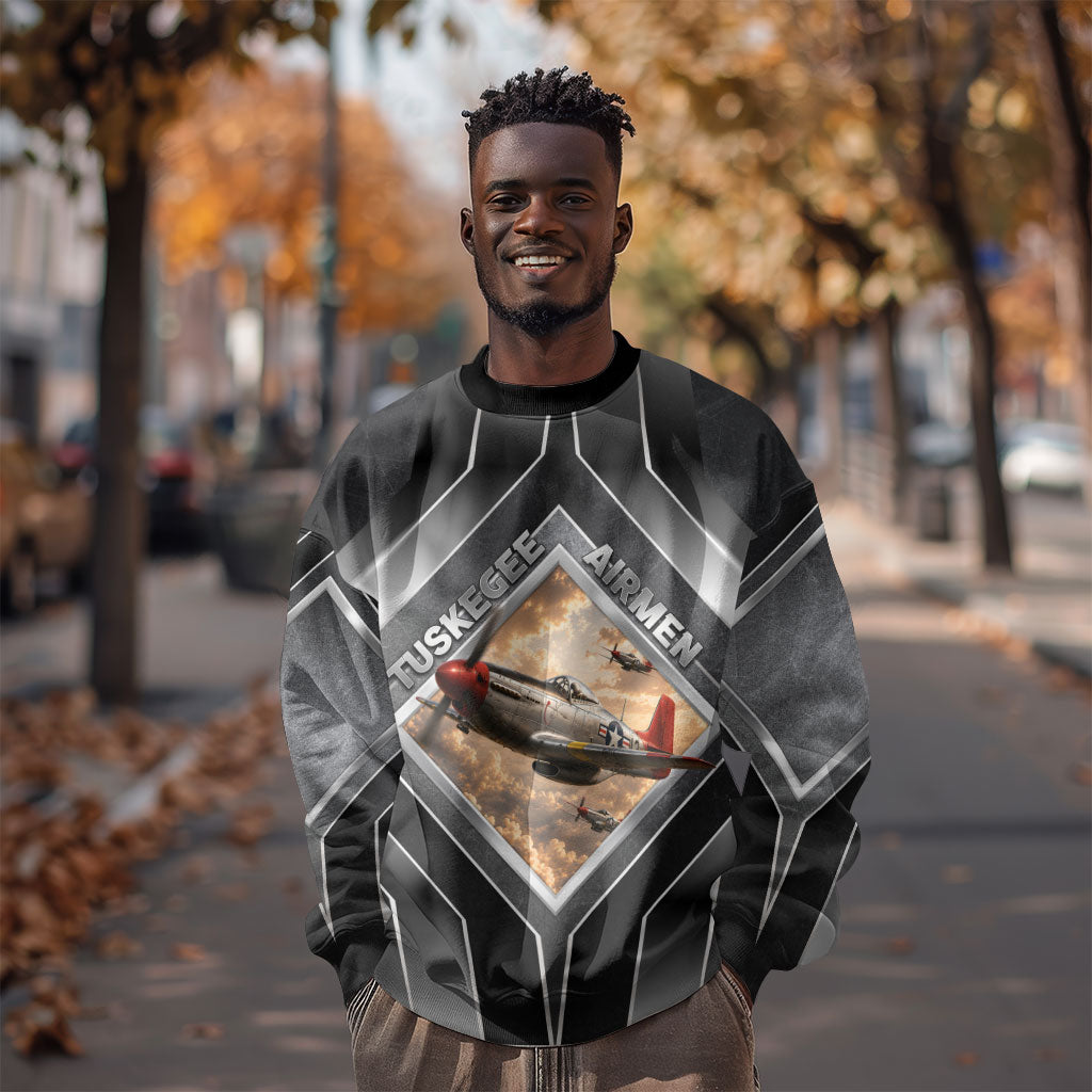 Personalized Tuskegee Airmen Sweatshirt Vintage WWII Aviation History Graphic Art