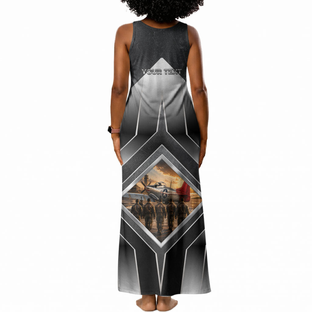 Personalized Tuskegee Airmen Tank Maxi Dress Vintage WWII Aviation History Graphic Art