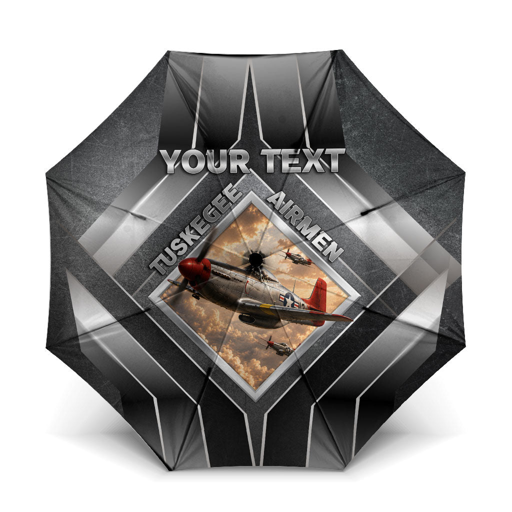 Personalized Tuskegee Airmen Umbrella Vintage WWII Aviation History Graphic Art
