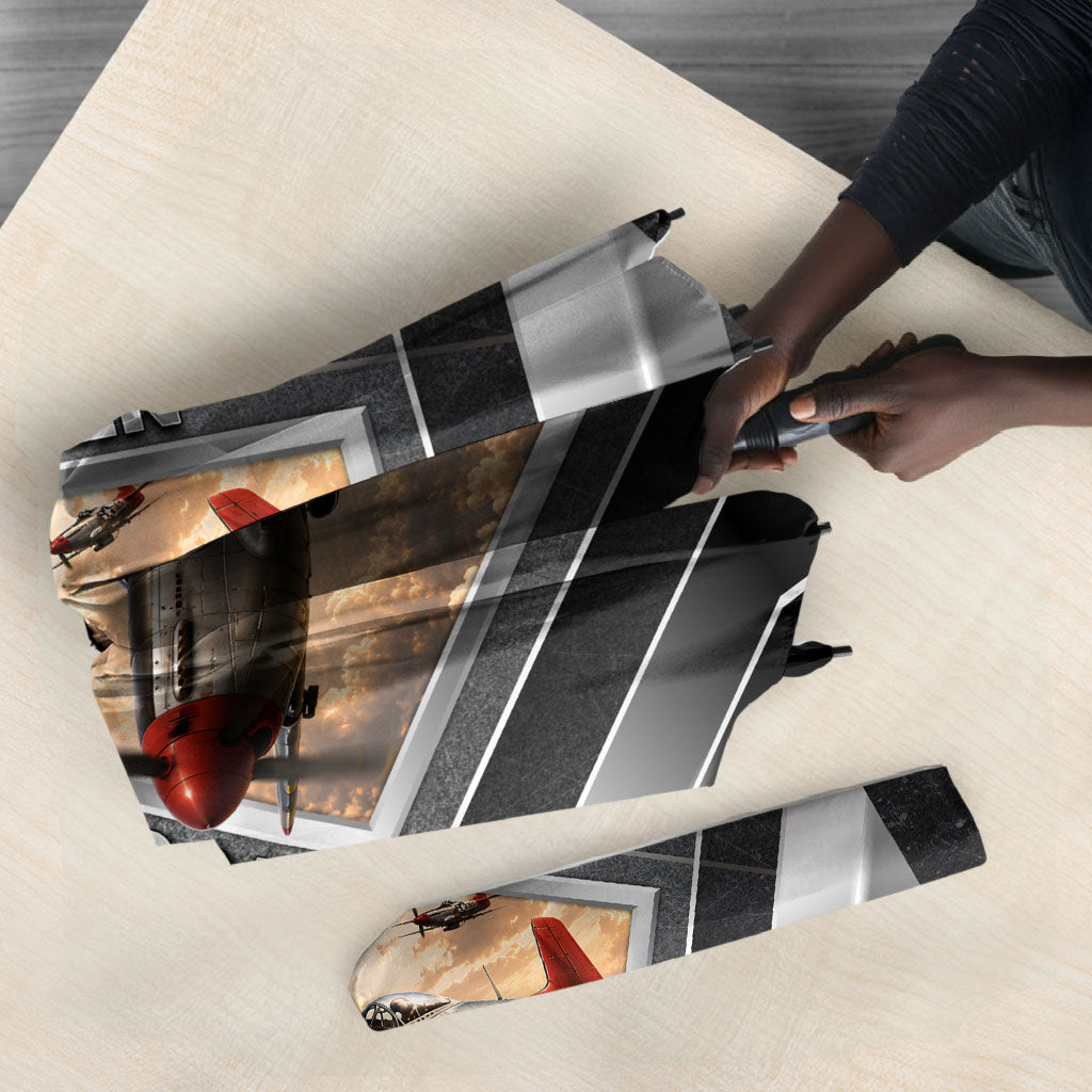 Personalized Tuskegee Airmen Umbrella Vintage WWII Aviation History Graphic Art