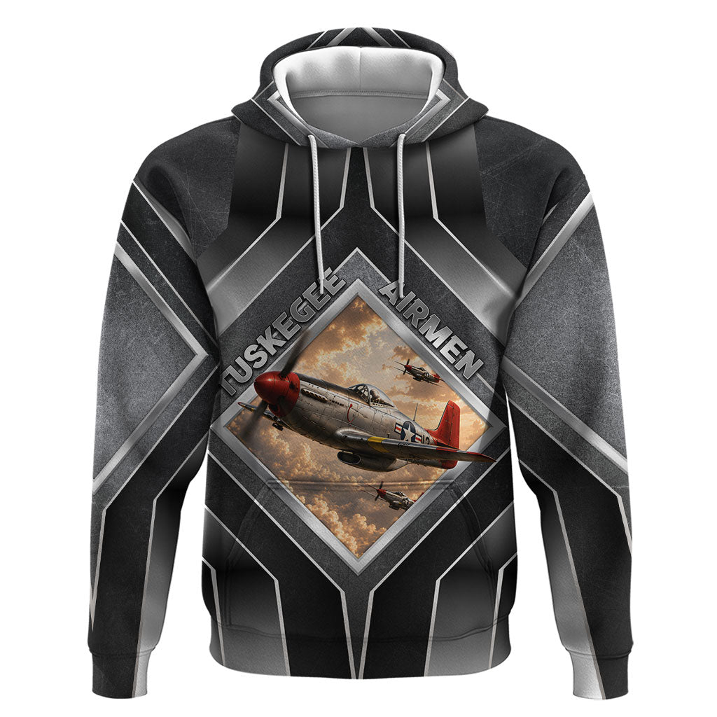 Personalized Tuskegee Airmen Zip Hoodie Vintage WWII Aviation History Graphic Art