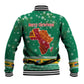 South Africa Christmas Baseball Jacket Santa Reindeer and Africa Map - African Pride