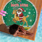 South Africa Christmas Beach Blanket Santa Reindeer and Africa Map - African Pride