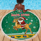 South Africa Christmas Beach Blanket Santa Reindeer and Africa Map - African Pride