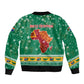 South Africa Christmas Bomber Jacket Santa Reindeer and Africa Map - African Pride
