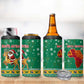 South Africa Christmas 4 in 1 Can Cooler Tumbler Santa Reindeer and Africa Map - African Pride