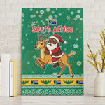 South Africa Christmas Canvas Wall Art Santa Reindeer and Africa Map - African Pride