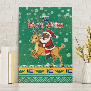 South Africa Christmas Canvas Wall Art Santa Reindeer and Africa Map - African Pride