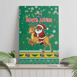 South Africa Christmas Canvas Wall Art Santa Reindeer and Africa Map - African Pride