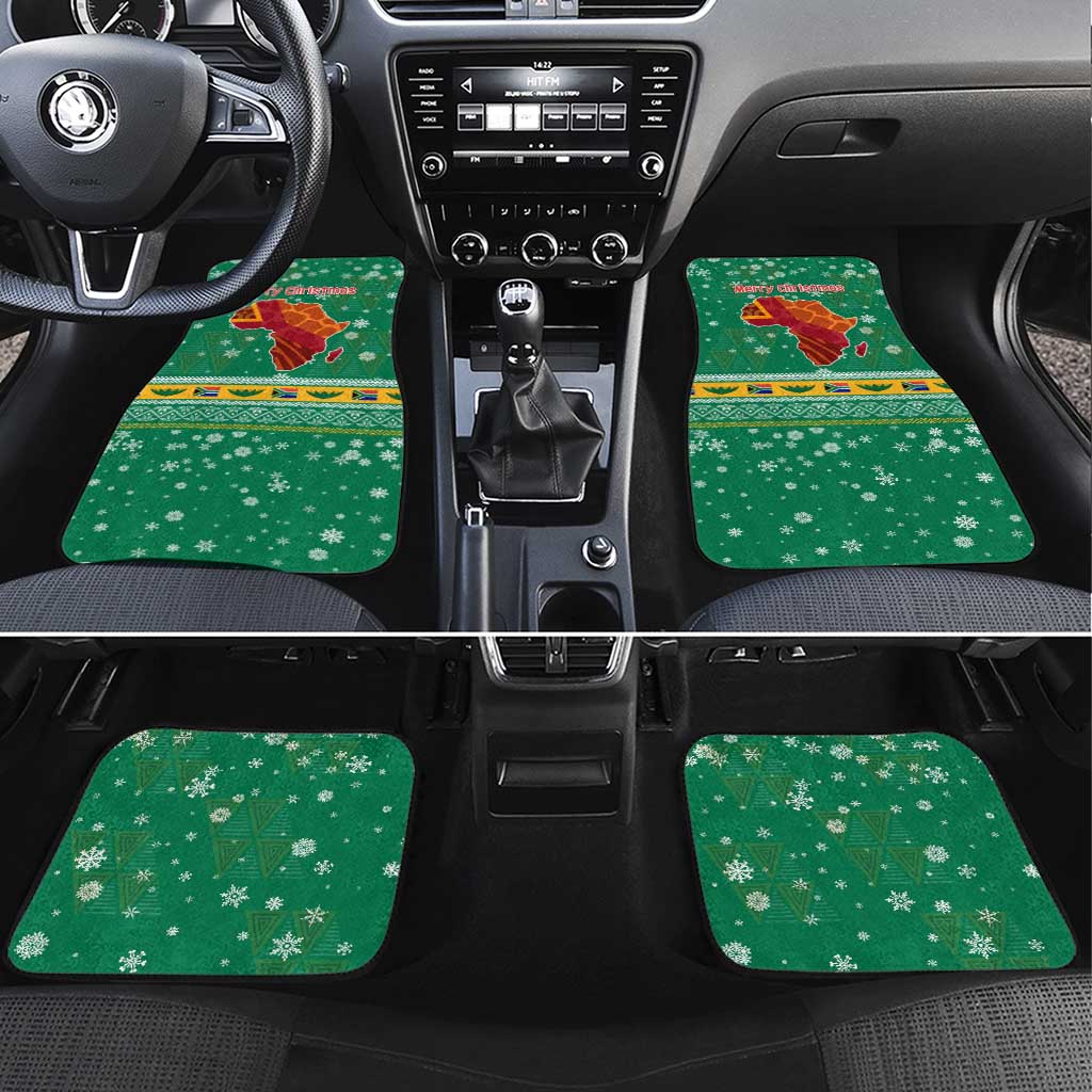 South Africa Christmas Car Mats Santa Reindeer and Africa Map - African Pride