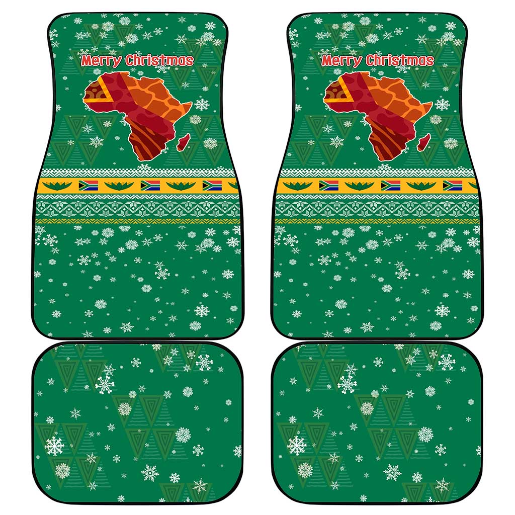 South Africa Christmas Car Mats Santa Reindeer and Africa Map - African Pride