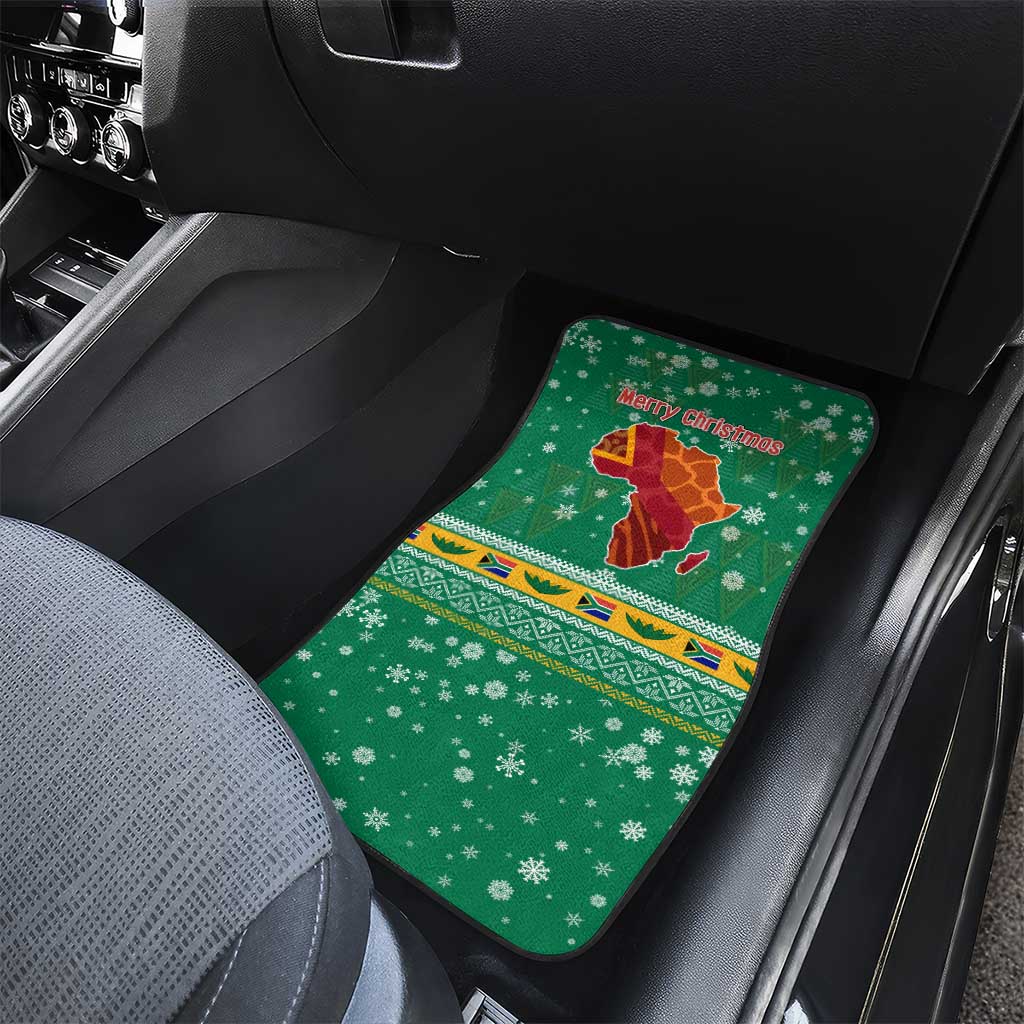 South Africa Christmas Car Mats Santa Reindeer and Africa Map - African Pride
