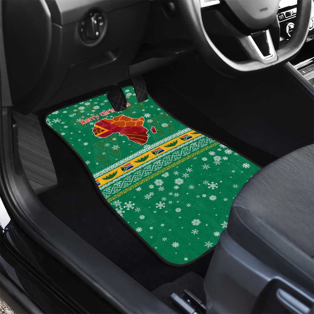 South Africa Christmas Car Mats Santa Reindeer and Africa Map - African Pride