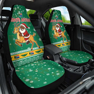 South Africa Christmas Car Seat Cover Santa Reindeer and Africa Map - African Pride