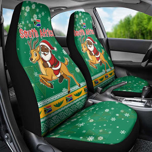 South Africa Christmas Car Seat Cover Santa Reindeer and Africa Map - African Pride
