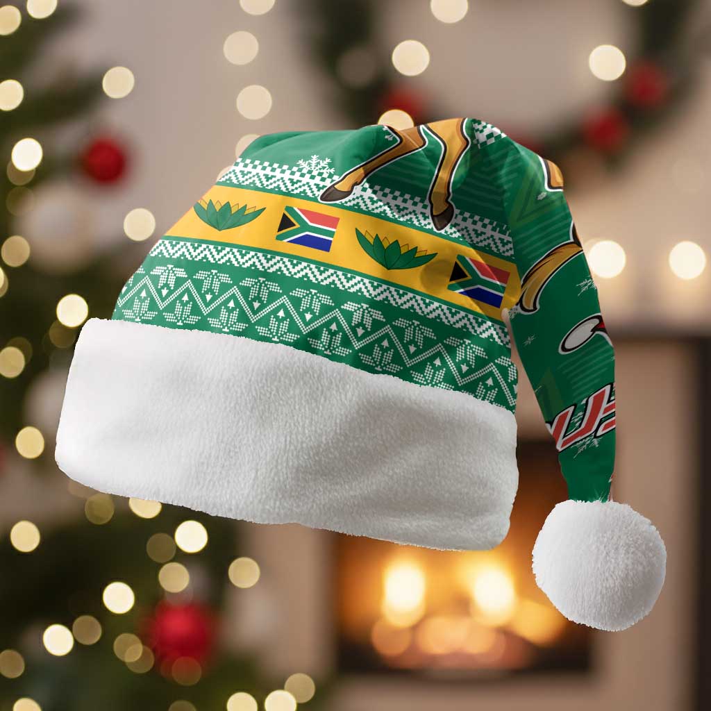 South Africa Christmas Santa Hat Santa Reindeer and Africa Map - African Pride