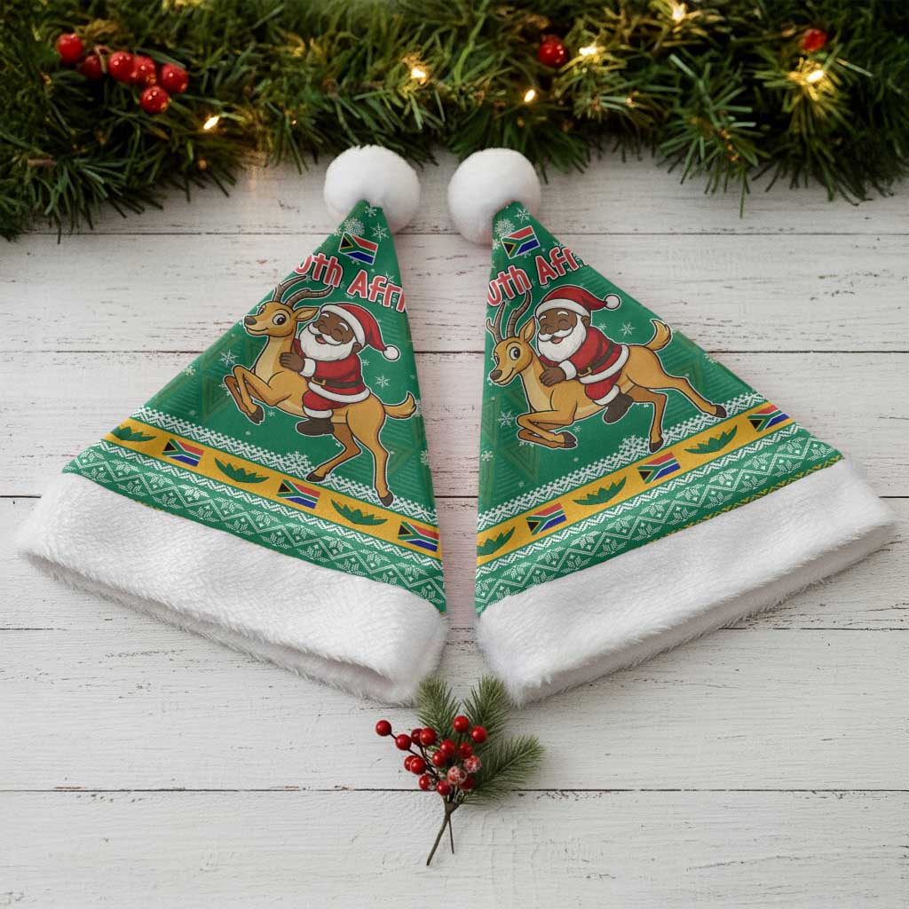 South Africa Christmas Santa Hat Santa Reindeer and Africa Map - African Pride